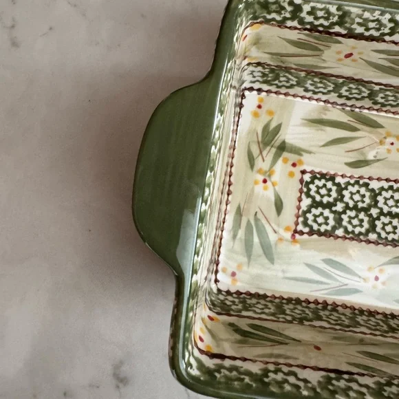 Vintage Temptations By Tara Old World Green Loaf/Casserole Dish 1.5 qt - Picture 5 of 11